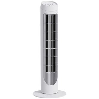 HOMCOM Ventilador De Torre 45w Ventilador Vertical Silencioso Con 3 Velocidades Oscilaci&oacute;n 70&deg; Para Sal&oacute;n Dormitorio Oficina &Oslash;27x75 Cm