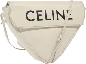 Celine Triangle Bag Leather White Leather Bag (Pre-Owned)