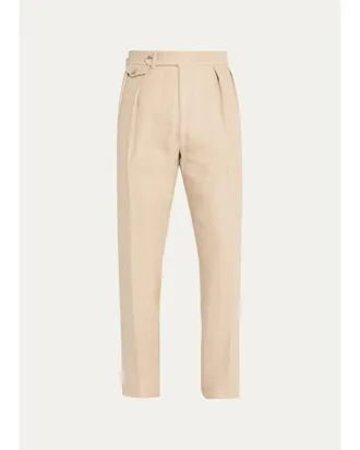 Ralph Lauren Purple Label Mens Pleated Tapered-Leg Trousers