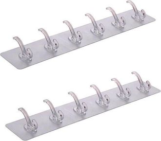 No Brand Ganchos Transparentes Para Toallas, 6 En 1 (2 Piezas) - Ganchos Para Colgar - Ganchos Autoadhesivos Para El Hogar, Jard&iacute;n Y/o Cocina