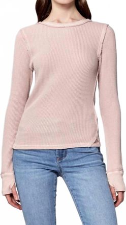 Dear John Denim Ania Thermal Long Sleeve Top In Sepia Rose