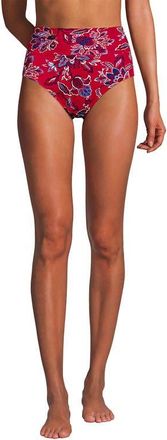 Lands End Chlorine Resistant Pinchless High Waisted Bikini Bottoms in Strawberry Vintage Floral at Nordstrom, Size 16