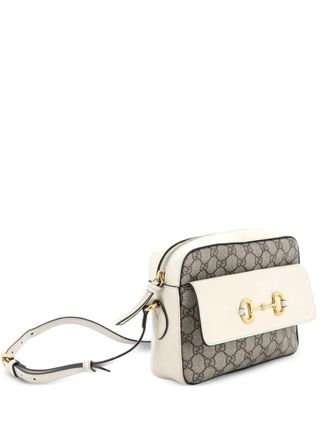 Gucci Horsebit 1955 Flap Pocket Camera Bag GG Coated Canvas and Leather Small crossbody bag - Brown