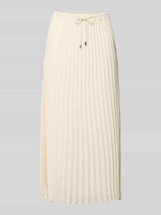 Comma Midirock mit Plisseefalten in Offwhite, Gr&ouml;&szlig;e 34