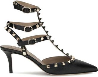 Valentino Garavani Black Calf Leather Bos Taurus High Heel Womens Pumps