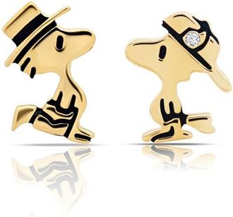 Crislu x Peanuts Woodstock Mismatched Stud Earrings in 18Kt Yellow Gold /Clear Stone at Nordstrom