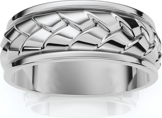 Pompeii3 7mm 14k Gold Mens Braided Design Wedding Band