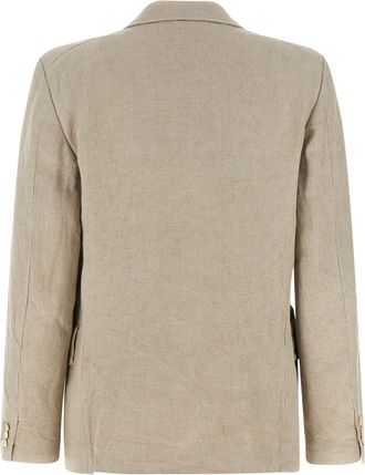 Comme Des Gar&ccedil;ons Womens Beige Linen Blazer Clothing