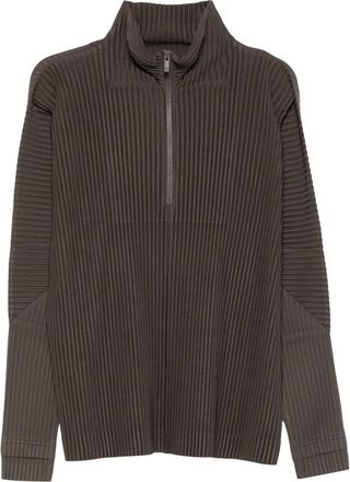 Homme Pliss&eacute; Issey Miyake Geplooide top met rits - Groen