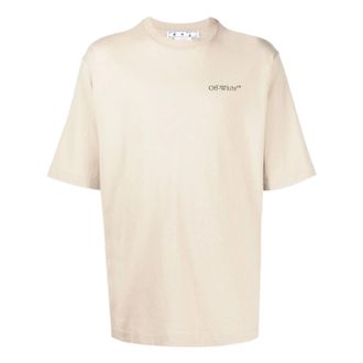 Off-white SS22 Logo Round Neck Pullover Short Sleeve Loose Fit Khaki OMAA119S22JER0041710