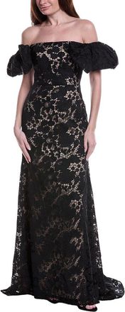 Rene Ruiz Floral Embroidered Gown