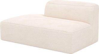 Rendez-Vous D&eacute;co Div&aacute;n con respaldo a la derecha para sof&aacute; modular de terciopelo blanco