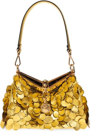 Etro Vela Kleine Schoudertas - Dames - Schoudertassen - Geel - ONE Size - Leer - Tassen