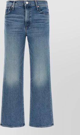 Mother kick ankle denim trousers belted style