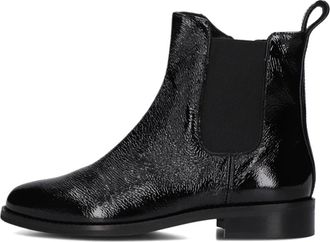 Notre-V Zwarte enkellaarsjes van zwart lakleer - Dames - Chelseaboots - Zwart - 38 EU - Leer - Schoenen