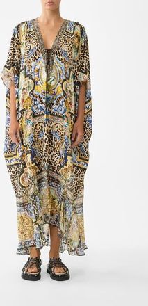 Camilla Lace Up Kaftan With Hem Ruffle in Sevillian Style at Nordstrom, Size One Size Au