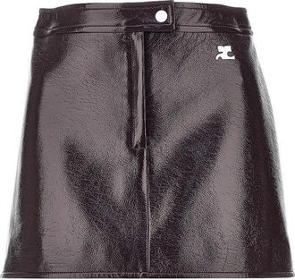 Courr&egrave;ges Vinyl effect coated mini skirt Woman 36