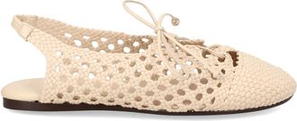 Hereu White Sardana Woven Lambskin Flats