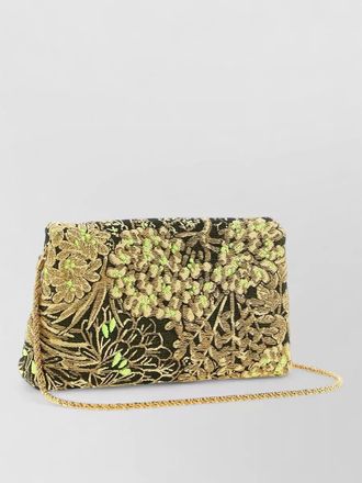 Dries Van Noten jacquard floral-print envelope clutch bag