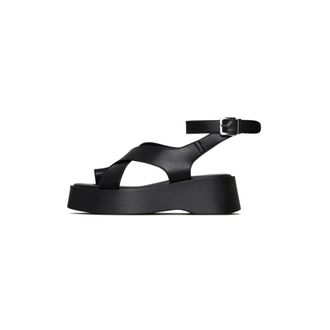 Cesare Gaspari Sandali in camoscio con incrocio - - Shoes - Donna - Nero - 39 EU