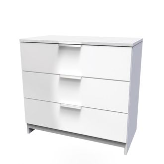 Welcome Furniture Paris Ready Assembled Chest of Drawers with 3 Drawers - White Matt - Welcome Furniture | TJ Hughes