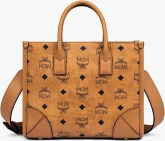 MCM Small M&uuml;nchen Tote in Visetos in Cognac at Nordstrom
