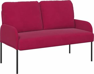 vidaXL Sof&aacute;s Con Coj&iacute;n 110cm Rojo Vino Madera Contrachapada Vidaxl