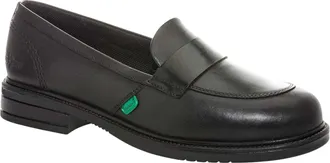 Kickers Dames/Dames Lach Leren Loafers (Zwart)