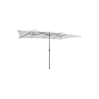 Costway Sombriila Doble 4,26x2,6m, Sombrilla Terraza Exterior Grande Con Manivela, Techo De Ventilaci&oacute;n, Parasol Jardin Patio Terraza Piscina Playa Beige - Co