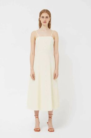 Compa&ntilde;&iacute;afant&aacute;stica Long Open Back Dress In Ecru