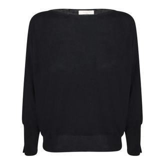 Incotex Rondgebreide trui - Dames - Ronde hals truien - Zwart - XS - Truien & Vesten