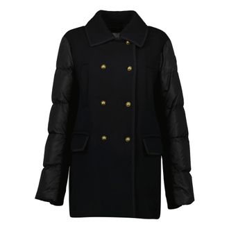 Moncler Chaillo Bi-Material Coat - female - Moncler - Winter Jackets - Black - L - Jackets