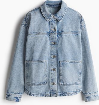 H&M Overshirt aus Twill - Helles Denimblau