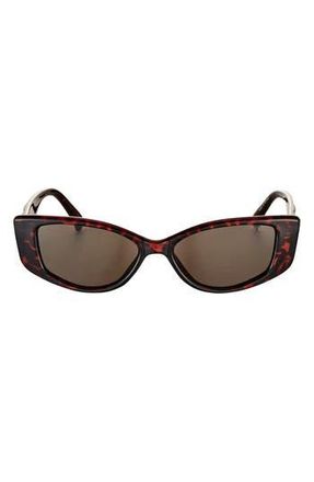 Guess 54mm Cat Eye Sunglasses in Dark Havana /Green at Nordstrom Rack