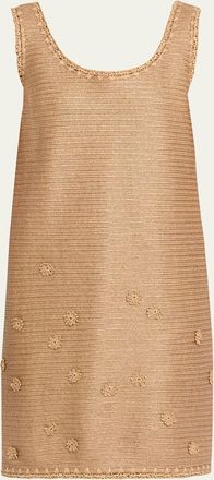 Lafayette 148 New York Raffia-Effect Jersey Shift Dress