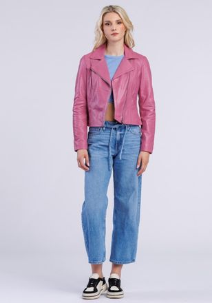 Freaky Nation Lederjacke FREAKY NATION Lederjacke-FN, Damen, Gr. M (38), pink, Oberstoff: 100% Leder; Futter: 100% Baumwolle, normal, Jacken Lederjacke