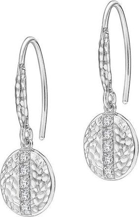 Dower & Hall White Sapphire Round Lumiere Drop Earrings