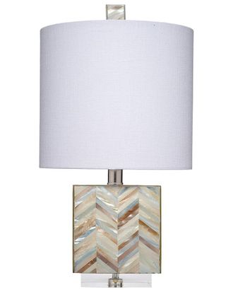 Jamie Young Co. Garbo Mother Of Pearl Table Lamp With Linen Shade