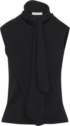 Christophe Lemaire Tops, Dames, Zwart, XS, Wol, Asymmetrische Vest