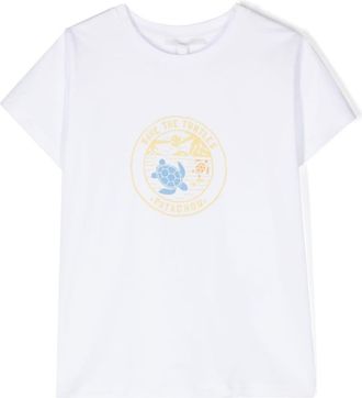Patachou save the turtles-print T-shirt - kids - Cotton - 6 - White