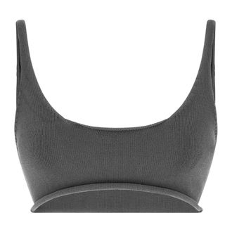 Entire studios Raw Knit Crop Top - Dames - BHs - Grijs - XS - Katoen - Ondergoed