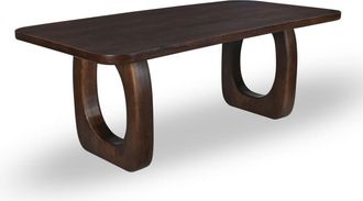 DRAWER Mesa de comedor 8 personas de madera maciza - Madera oscura