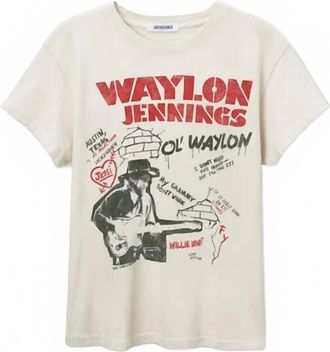 Daydreamer Womens Waylon Jennings Ol Waylon Tour Tee In Dirty White