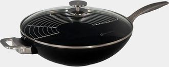 Swiss Diamond CHD Nonstick Wok with Glass Lid, 12.5-Inch in Black at Nordstrom