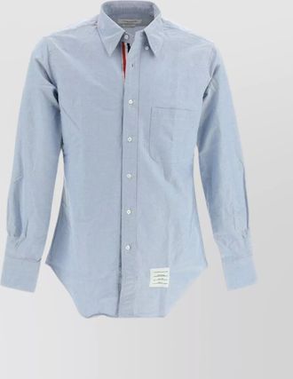 Thom Browne button-down shirt with curved hem and pocket