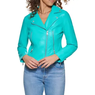Levi's Faux Leather Moto Jacket in Ceramic Teal at Nordstrom, Size X-Large