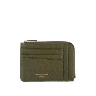 Pourchet Accessoires, Dames, Groen, ONE Size, Leer, Platte Kaartenhouder