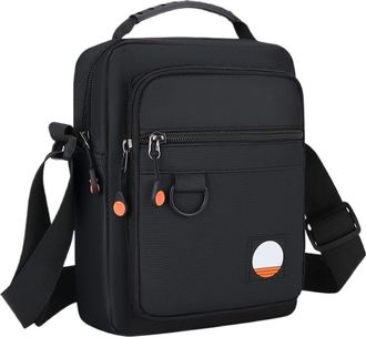 Generic Compatible For Mens 3 Layers Design Small Bag Lightweight Oxford Pouch Crossbody Bags(Black)