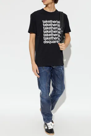 Dsquared2 Cotton T-shirt With Print, Mens, Black