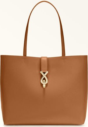 Furla Mianova Tote L Brandy Brown Ferrara Calf Leather Woman